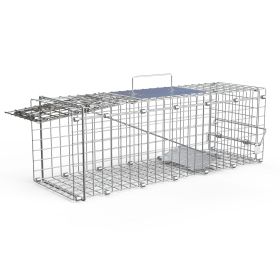 1Pc Humane Cat Trap Cage Catch Release Live Animal Rodent Cage Collapsible Galvanized Wire For Small Raccoons Beavers Groundhogs Foxes Armadillos