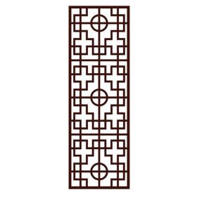 Chinese Privacy Window Film Imitation Redwood Lattice Window Film Frosted Glass No Glue Sliding Door Static Film; 15x39 inch