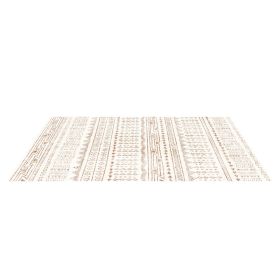 Large Area Rug 5 x 7 ft Anti-Skid and Tear-Resistant Floor Mat Modern Beige